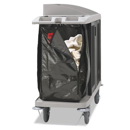 RUBBERMAID COMMERCIAL Zippered Vinyl Cleaning Cart Bag, 25 gal, 17" x 33", Brown 1966885